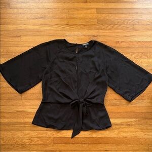 Express Black Blouse with Front Tie